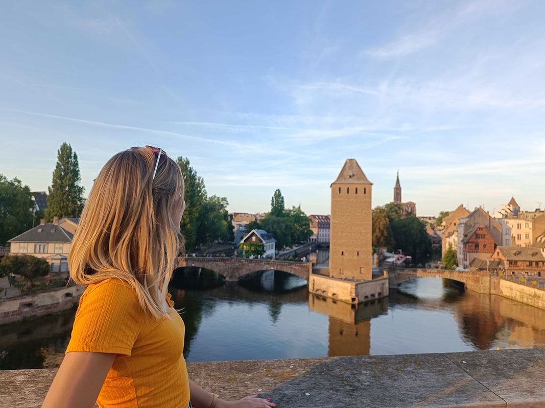 View from the Vauban dam at sunset