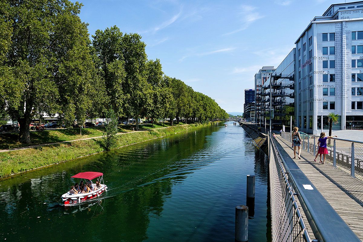 Electric boat on the water