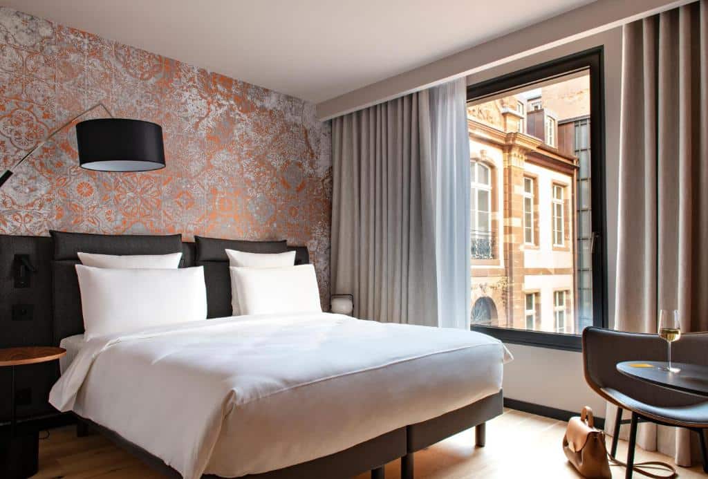 Luxury bedroom in a hotel in Strasbourg