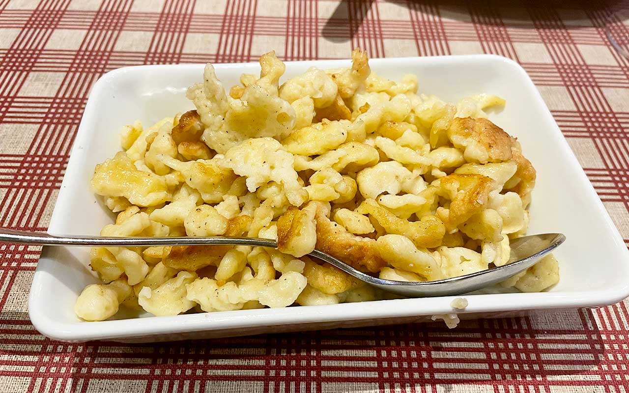 The spätzle (or spaetzle) are Alsace's traditional small pastas